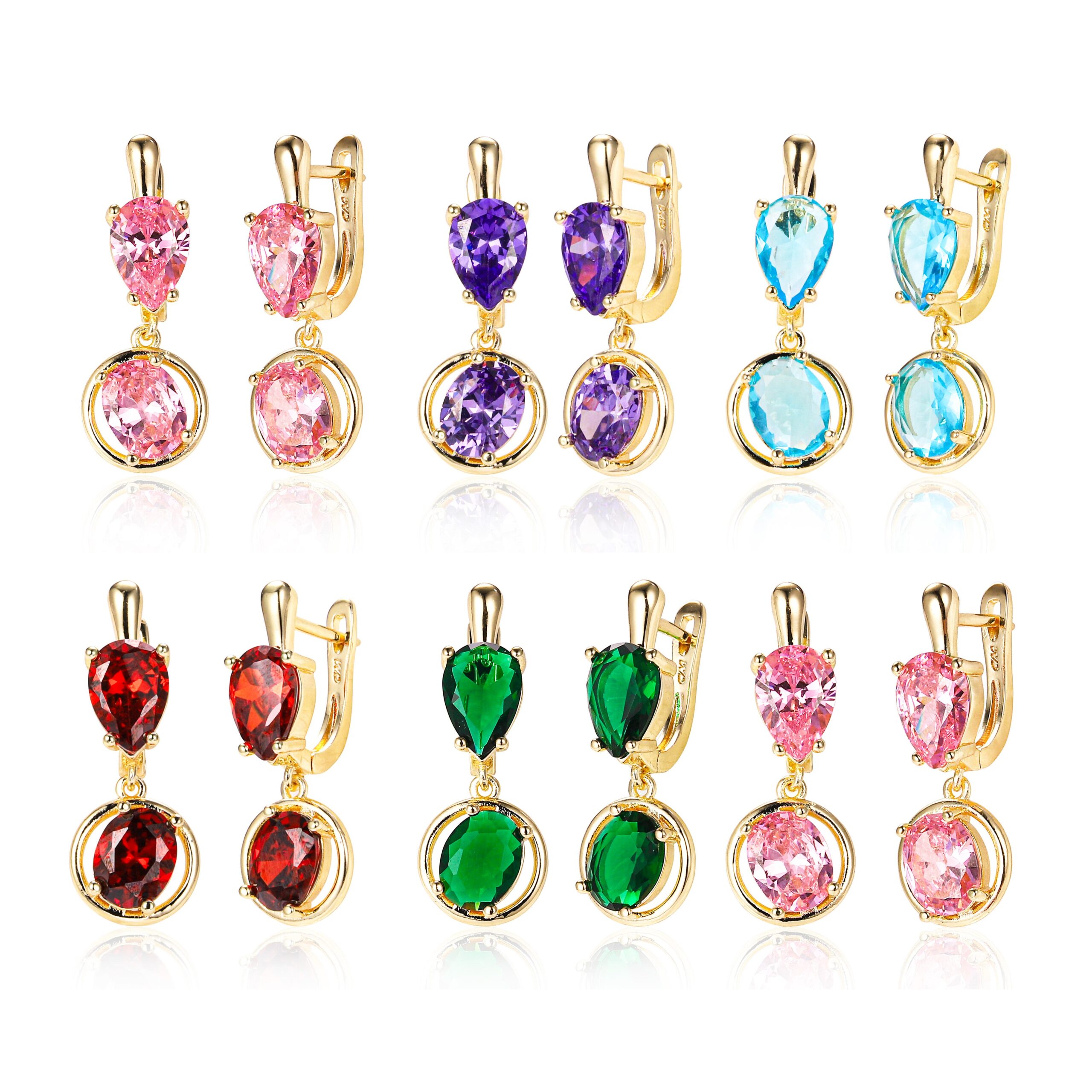 Hdfbc087057dc477bb579b3bd59f7626 14K Gold CZ Water Drop Earrings for Women - Image 1