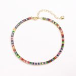 14K Gold Plated Zircon Tennis Anklet for Women - Image 6