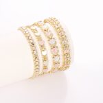 14K Gold Plated Hollow Heart Bracelet – Tricolor Elegance
