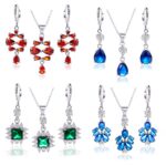 Brass Zircon Earring Necklace Set