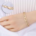 14K Gold Plated Figaro Chain Bracelet – Minimalist Chunky Luxury - Image 2