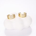 14K Gold Plated CZ Clip-On Earrings for Women - Image 3