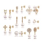 18K Gold Plated Pearl Zircon Drop Earrings for Women