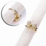 14K Gold Plated Zircon Bowknot Ring - Image 2