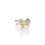 14K Gold Plated Zircon Bowknot Ring
