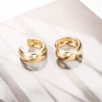 14K Gold Plated Twisted Ear Cuff – Minimalist Clip Earrings for Women - Image 2