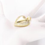 14k Gold Plated Zirconia Pave Heart Pendant – Large Ice Out Pendant for Women - Image 6