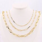 Paperclip Necklace 14K Gold Plated Minimalist Chain