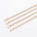 Brass Cuban Tennis Necklace 14K Gold Plated Zircon - Image 5
