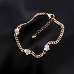 14K Oro Laminado Heart Bracelet with Cubic Zirconia - Image 2