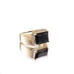 14K Gold Plated Adjustable Rectangle CZ Ring for Women - Image 6