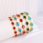 18K Gold Colorful Zircon Tennis Bracelet for Women
