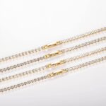 Brass Cuban Tennis Necklace 14K Gold Plated Zircon - Image 4