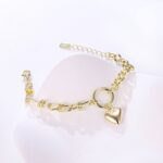 old-Plated Love Heart Bracelet for Women – Adjustable Pulsera - Image 4